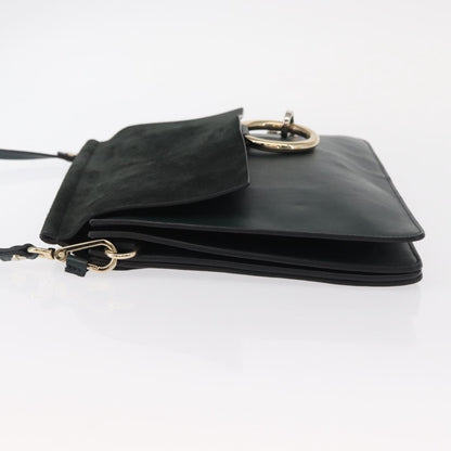 Chloe Faye Shoulder Bag Leather and Suede, KHAKI, SUEDE, Shoulder bag