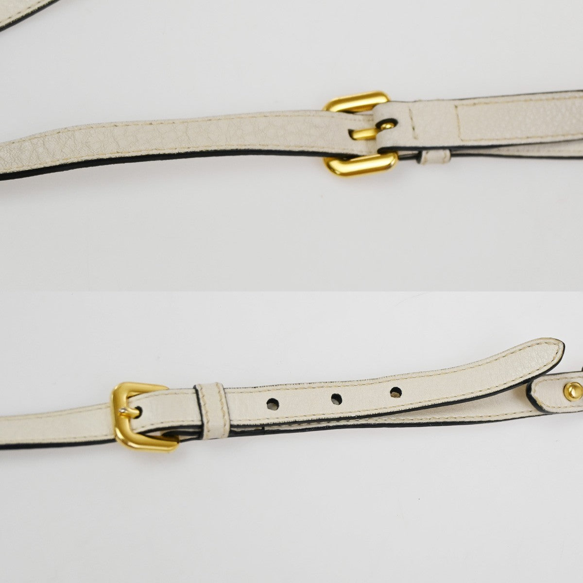 Prada Double Zip Crossbody Bag Vitello Daino, WHITE, LEATHER, Shoulder bag