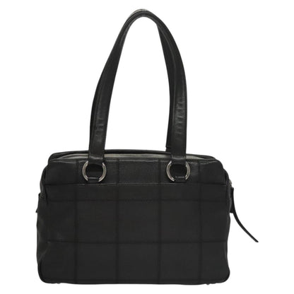 Chanel Chocolate Bar Shoulder Bag Calfskin, BLACK, LEATHER, Shoulder bag