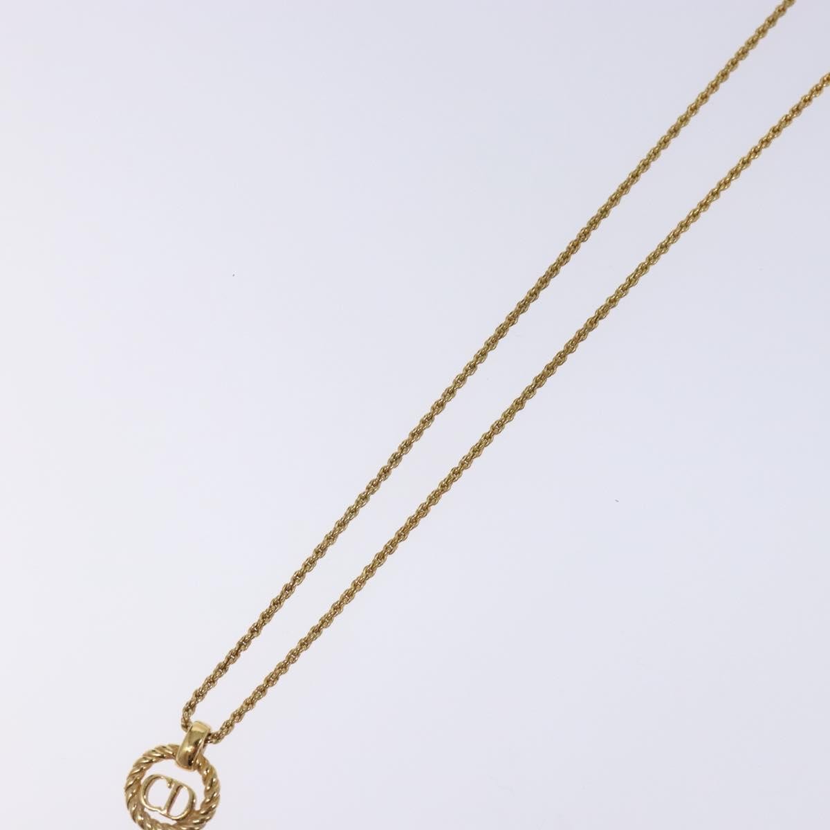 Christian Dior CD Round Pendant Necklace Metal, GOLD, METAL, Necklace