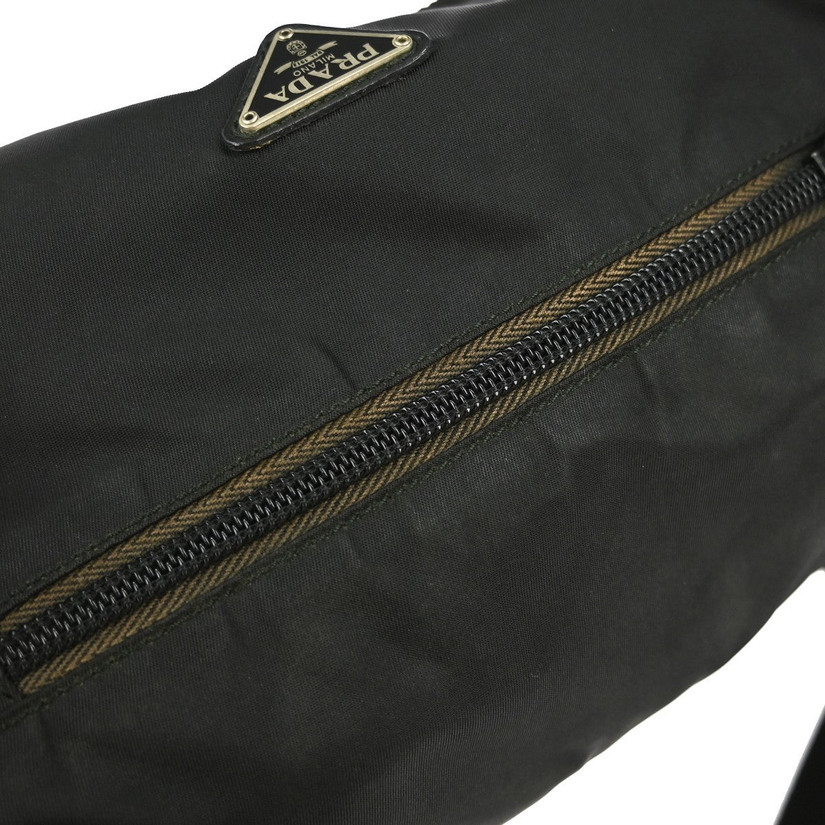Prada Buckle Messenger Bag Tessuto, BLACK, NYLON, Shoulder bag