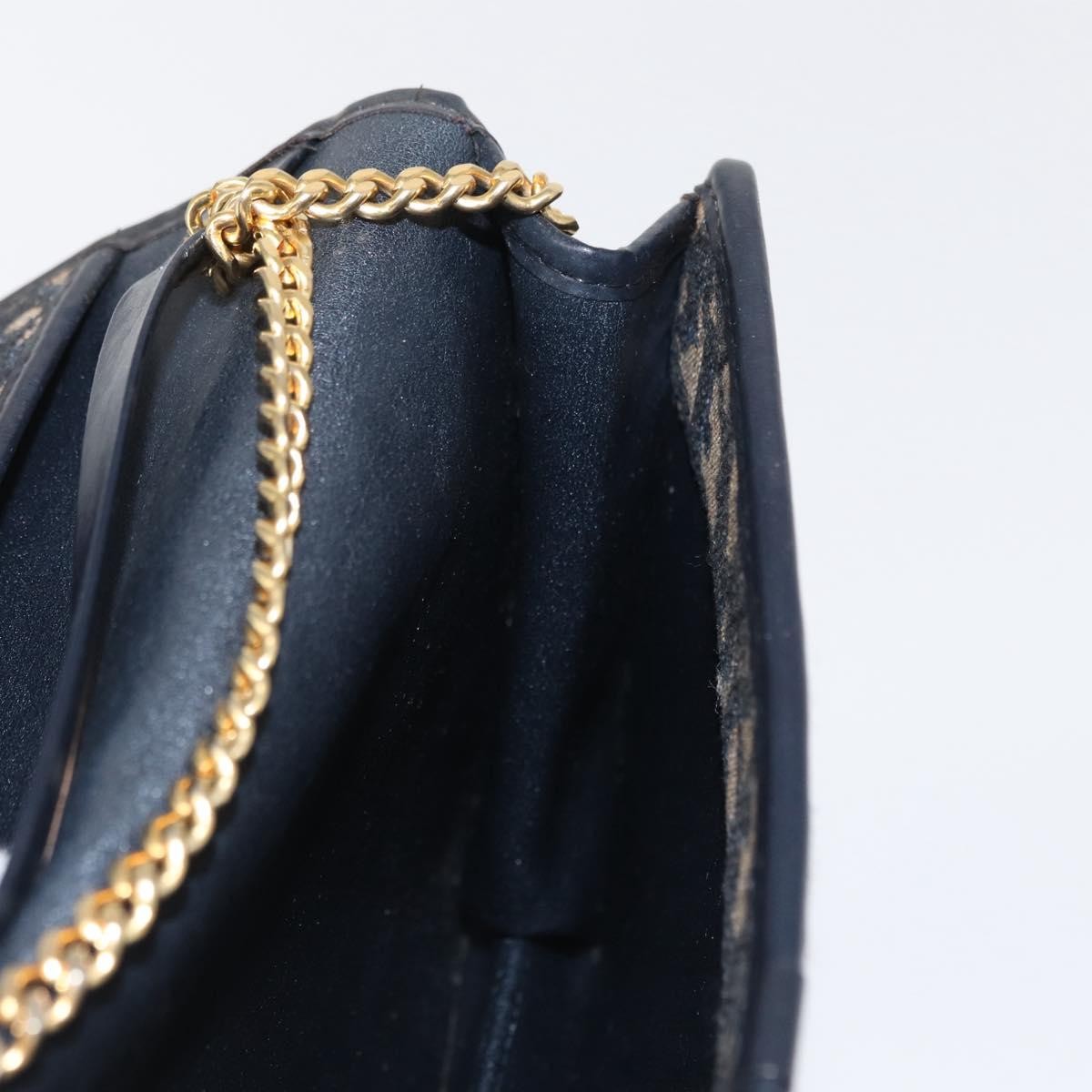 Christian Dior Vintage Trotter Shoulder Bag Canvas, NAVY, CANVAS, Shoulder bag