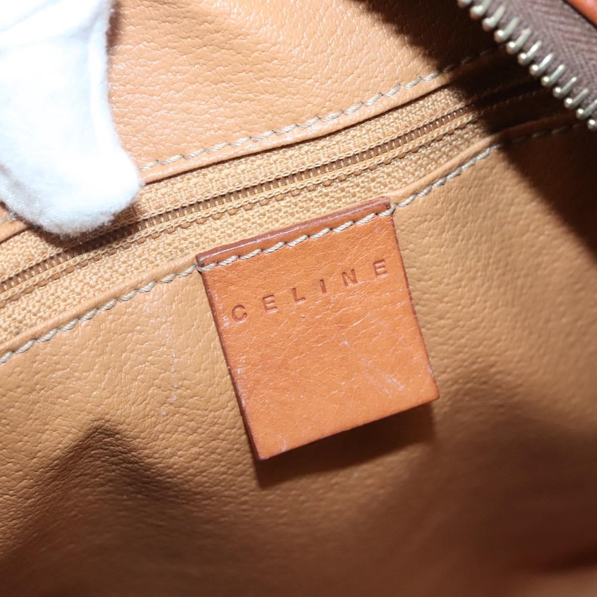Celine Macadam Handbag Macadam with leather, BROWN, CANVAS, Handbag