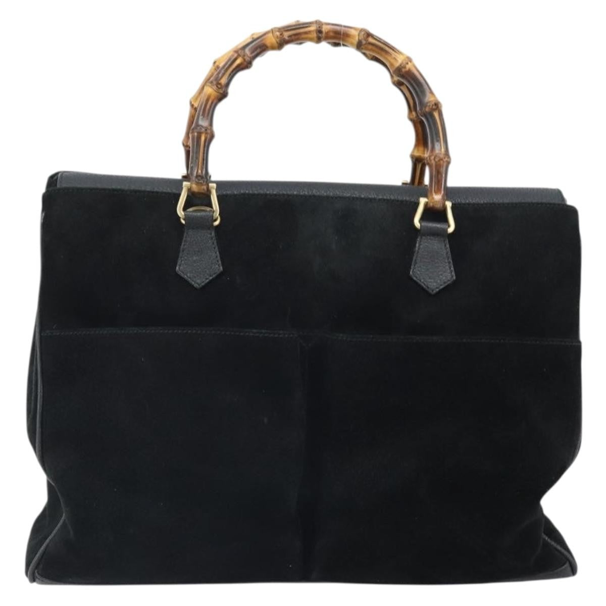 Gucci Bamboo tote bag Suede, Black, Suede, Tote Bag