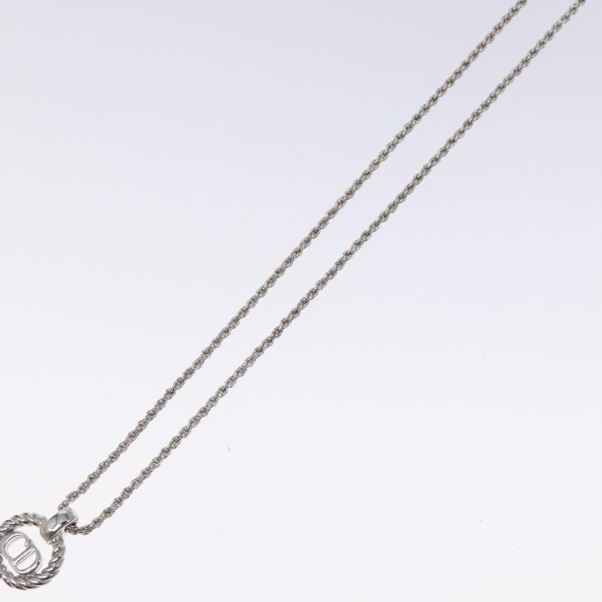 Christian Dior CD Round Pendant Necklace Metal, SILVER, METAL, Necklace
