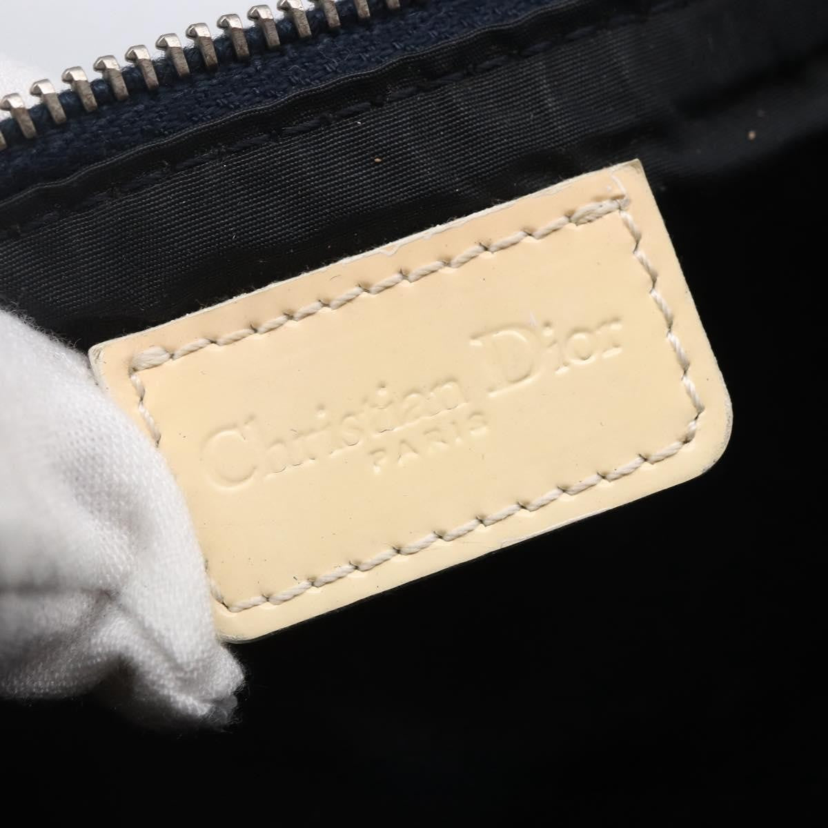 Christian Dior Vintage Saddle Bag Diorissimo Canvas, NAVY, CANVAS, Clutche & pouche