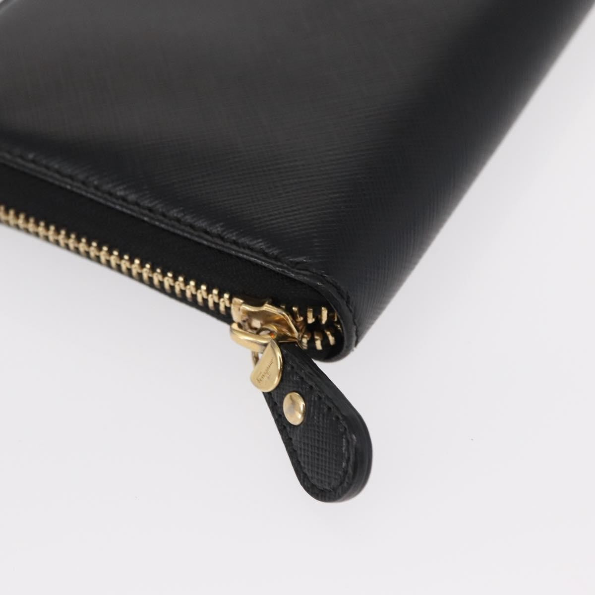 Salvatore Ferragamo Gancini Bifold Wallet Quilted Leather, BLACK, LEATHER, Wallets