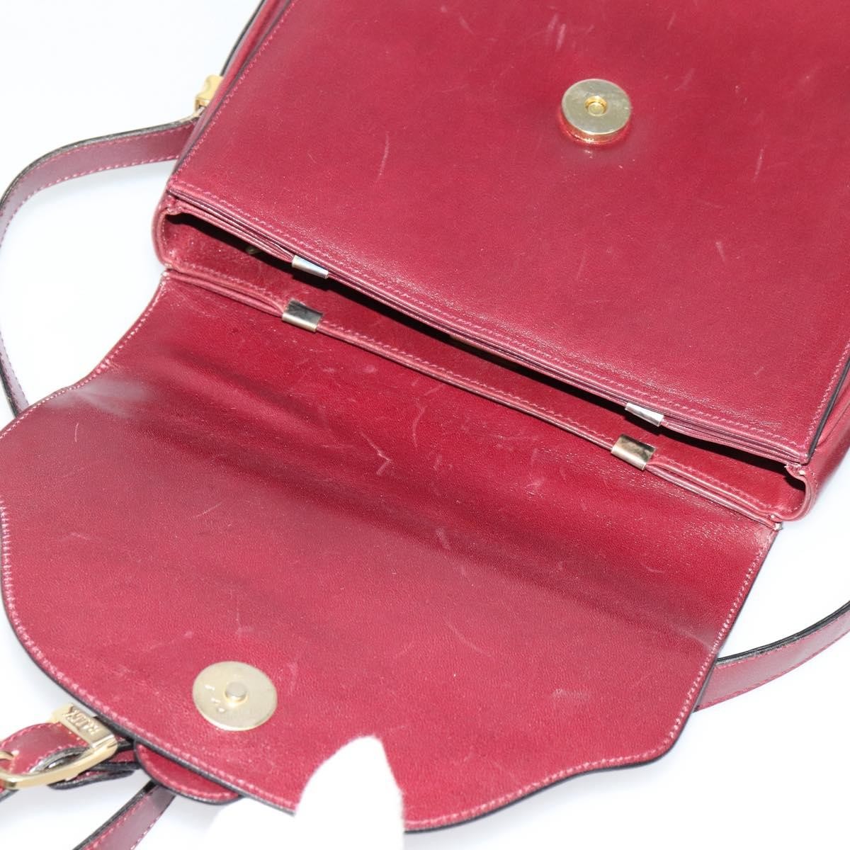 Bally Vintage Shoulder Bag Leather, Burgundy, Leather, Shoulder Bag