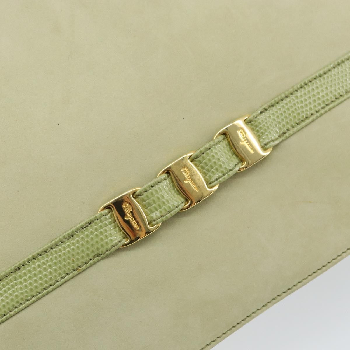 Salvatore Ferragamo Vala Shoulder Bag Suede, GREEN, SUEDE, Shoulder bag