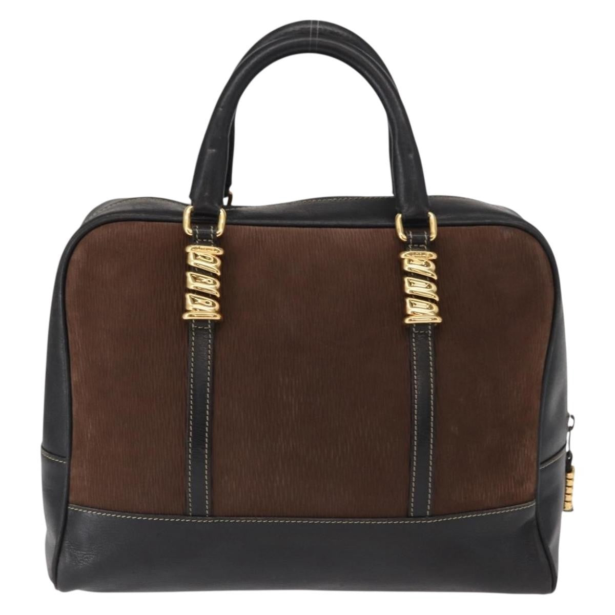 Loewe Velazquez Tote bag suede and leather, BROWN, SUEDE, Handbag