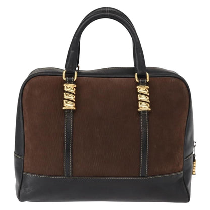 Loewe Velazquez Tote bag suede and leather, BROWN, SUEDE, Handbag