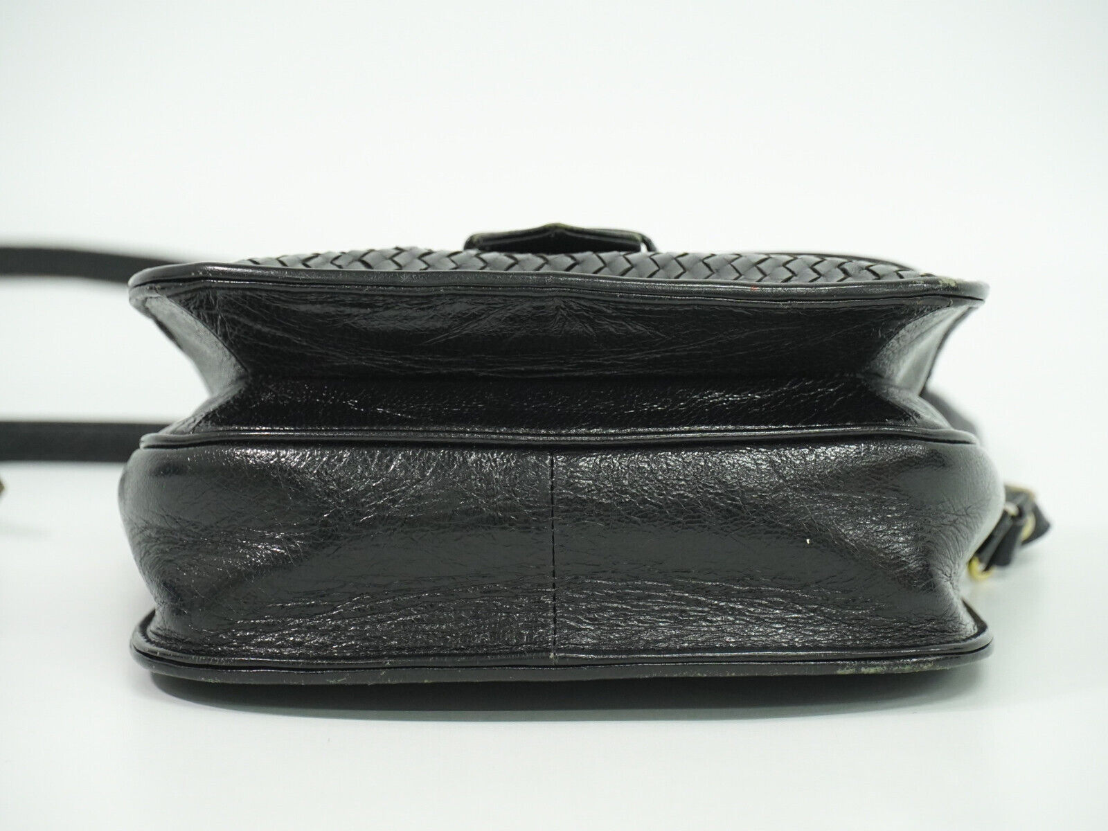 Saint Laurent Vintage Flap Crossbody Bag Leather, BLACK, LEATHER, Crossbody bag