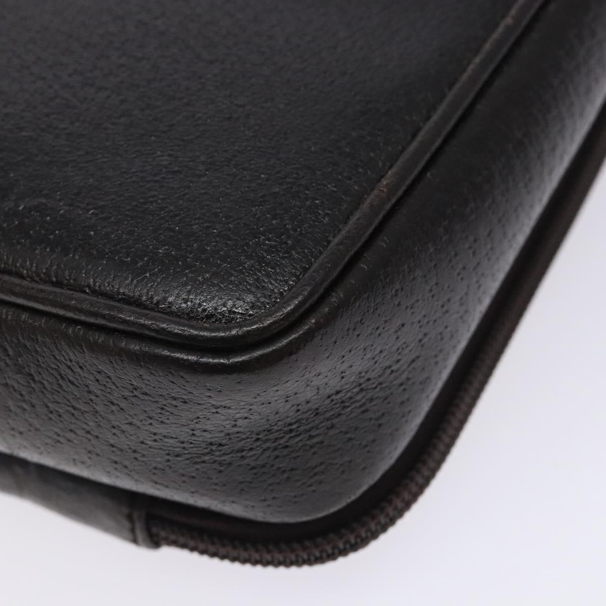 Gucci Zipped Pouch Leather, BROWN, LEATHER, Clutche & pouche
