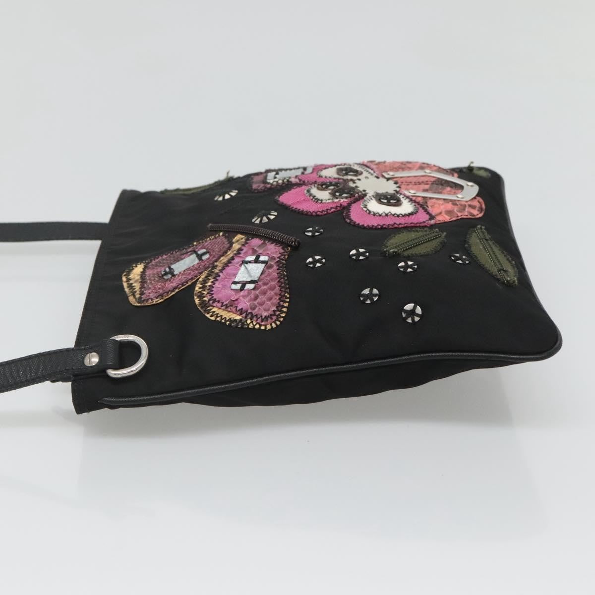 Prada Flat Crossbody Bag Tessuto, BLACK, NYLON, Shoulder bag