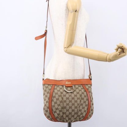Gucci D Ring Messenger Bag GG Canvas, BEIGE, CANVAS, Shoulder bag