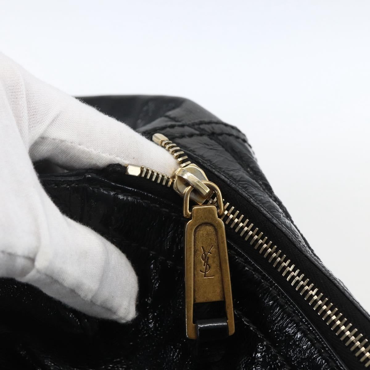 Saint Laurent Downtown Handbag Patent, BLACK, PATENT_LEATHER, Tote bag