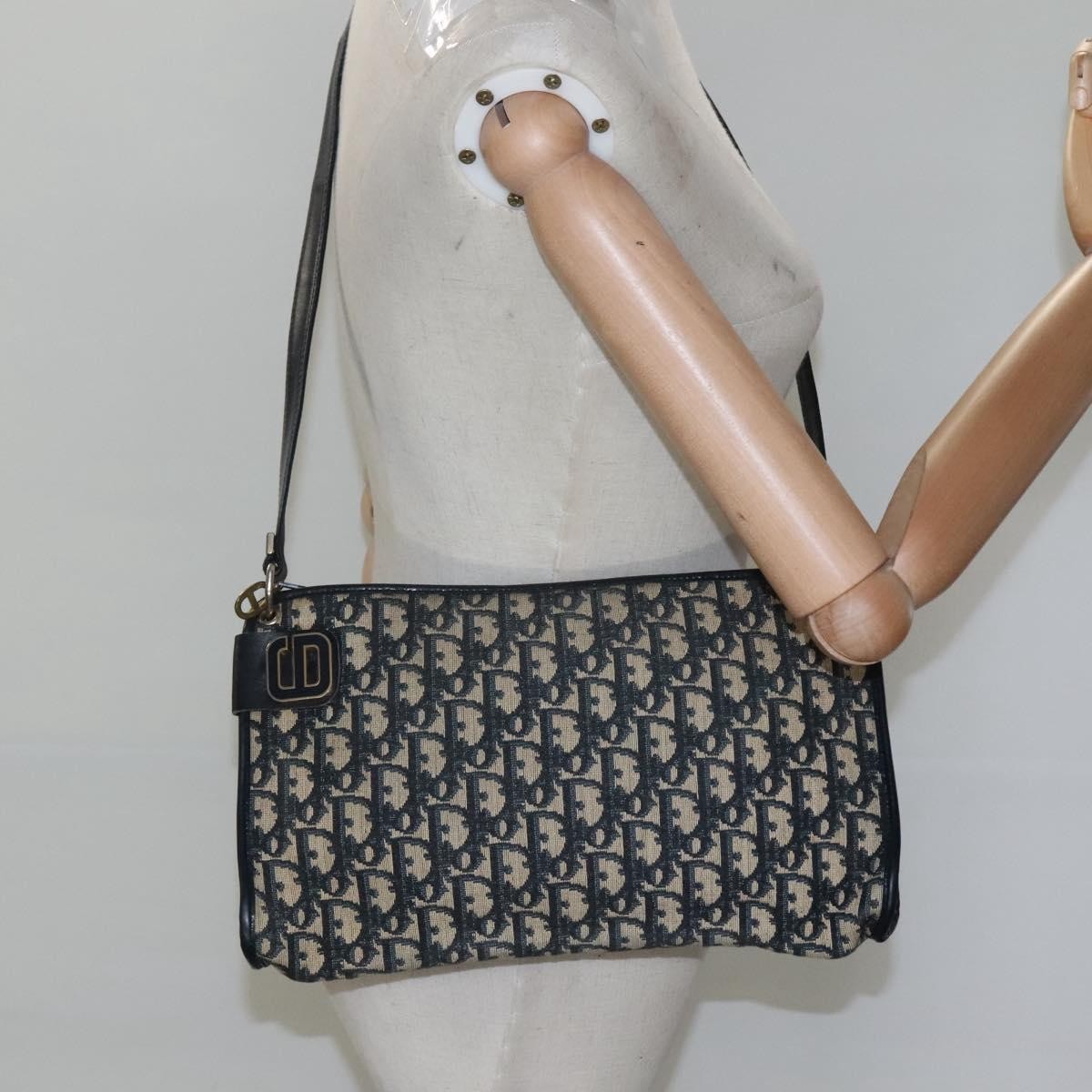 Christian Dior Vintage CD trotter Shoulder bag Canvas, NAVY, CANVAS, Shoulder bag