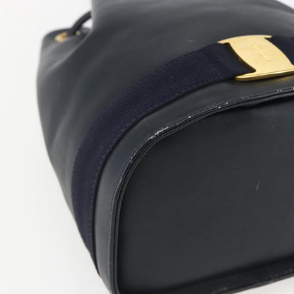 Salvatore Ferragamo Vala Backpack Leather, NAVY, LEATHER, Backpack