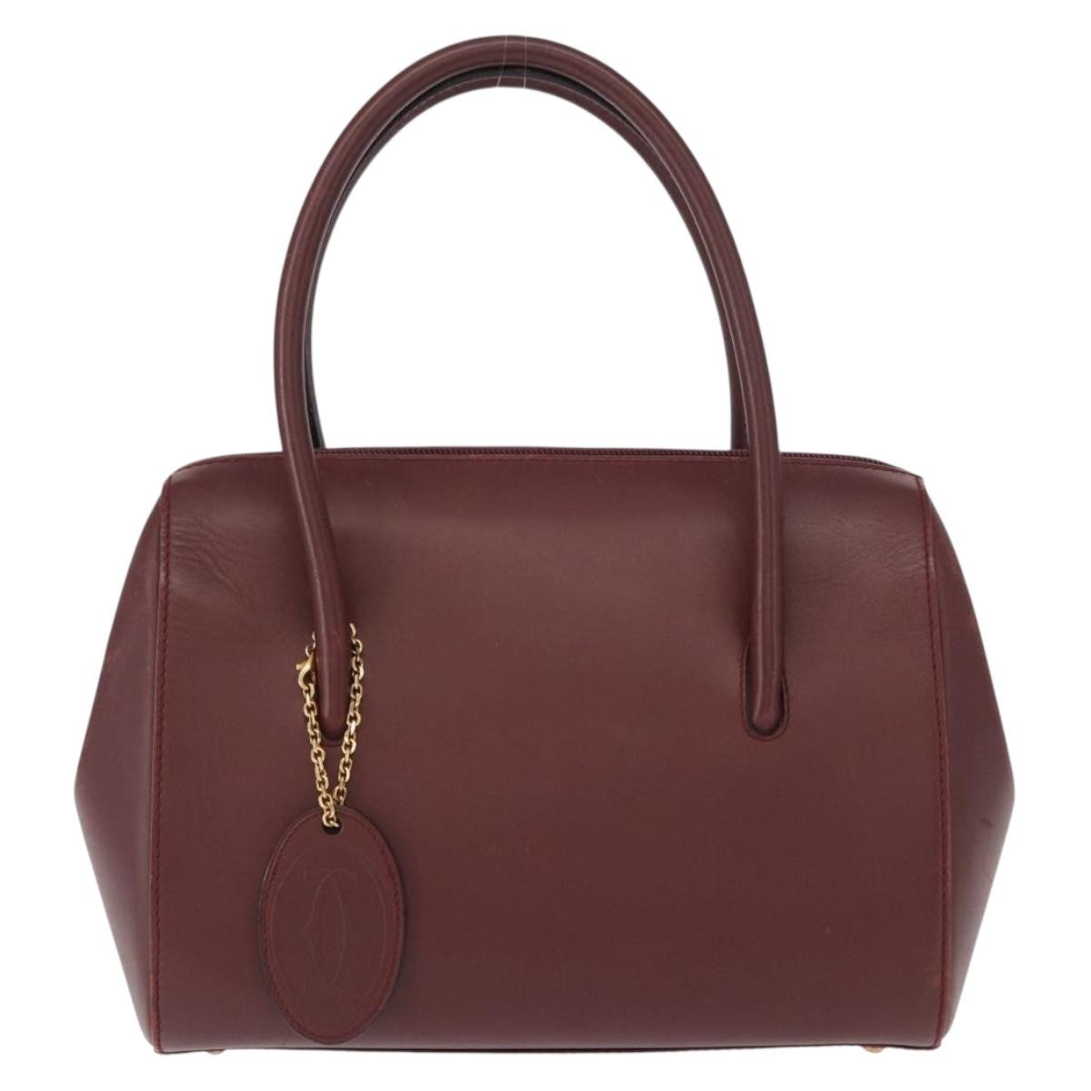 cartier Must De Cartier Leather, BURGUNDY, LEATHER, Handbag