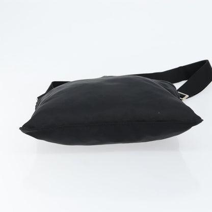 Prada Flat Messenger Bag Tessuto, BLACK, NYLON, Shoulder bag