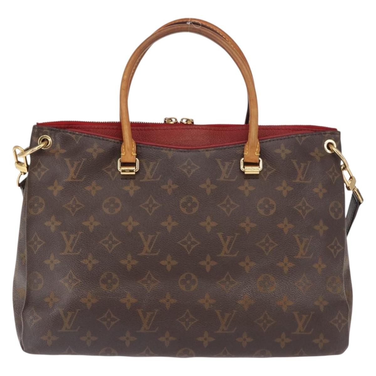 Louis Vuitton Pallas Tote Monogram Canvas with Leather, BROWN, CANVAS, Tote bag
