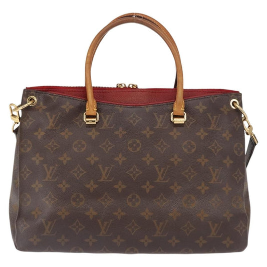 Louis Vuitton Pallas Tote Monogram Canvas with Leather, BROWN, CANVAS, Tote bag