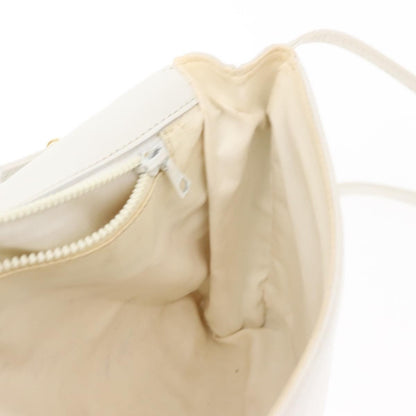 Celine Shoulder Bag Leather, WHITE, LEATHER, Shoulder bag