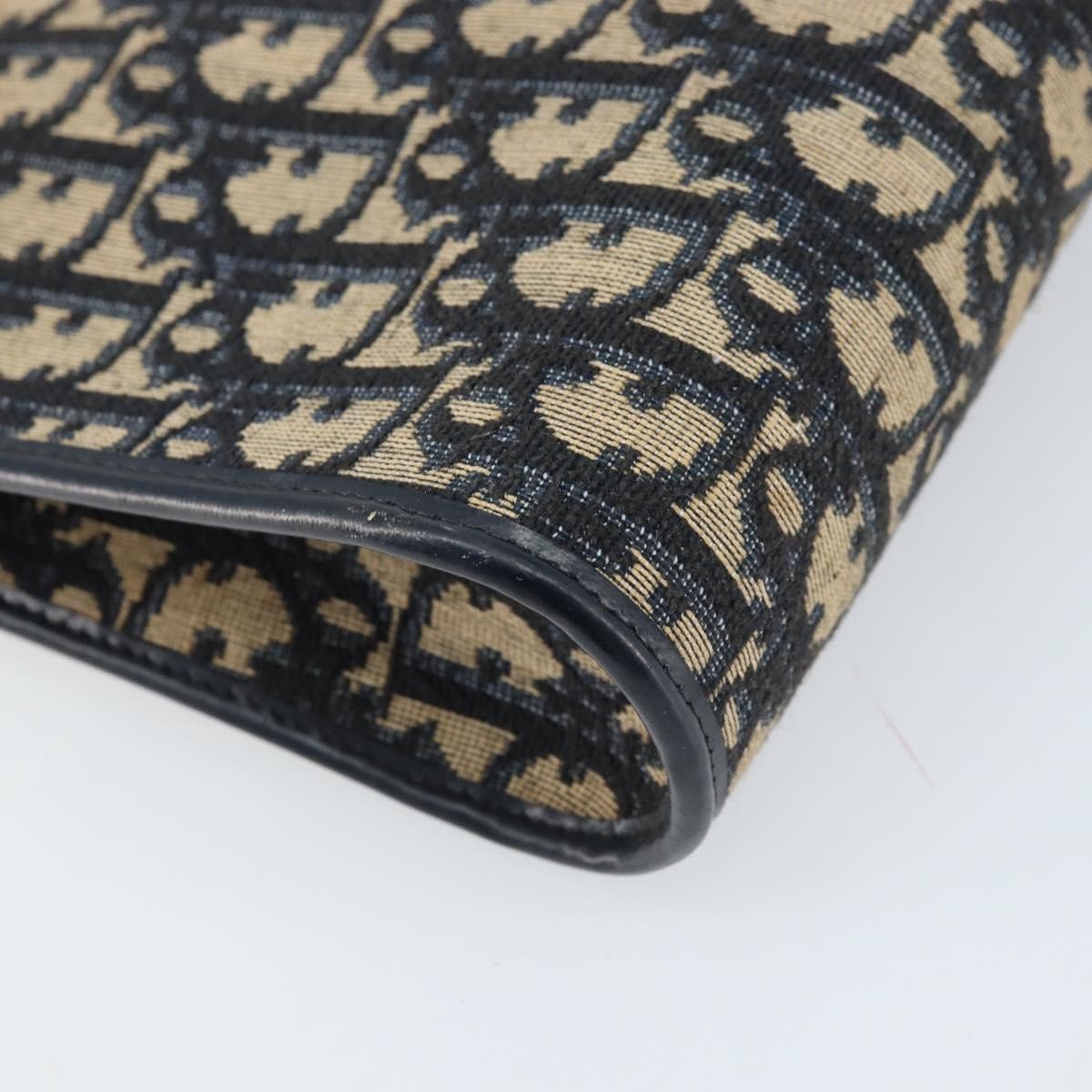 Christian Dior Vintage Trotter Shoulder Bag Canvas, NAVY, CANVAS, Shoulder bag