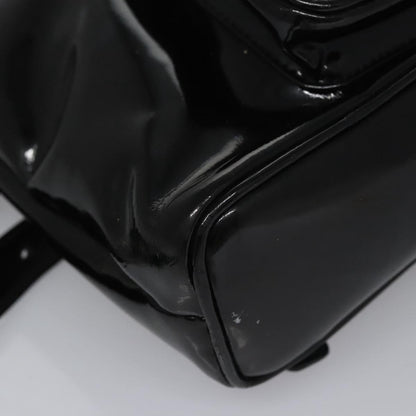 Gucci Vintage Bamboo Backpack Patent, BLACK, PATENT_LEATHER, Backpack