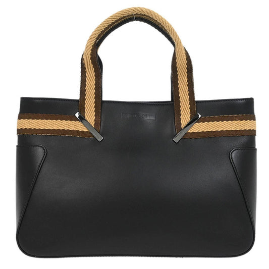 Gucci Web Handbag Leather wih Canvas, BLACK, LEATHER, Handbag