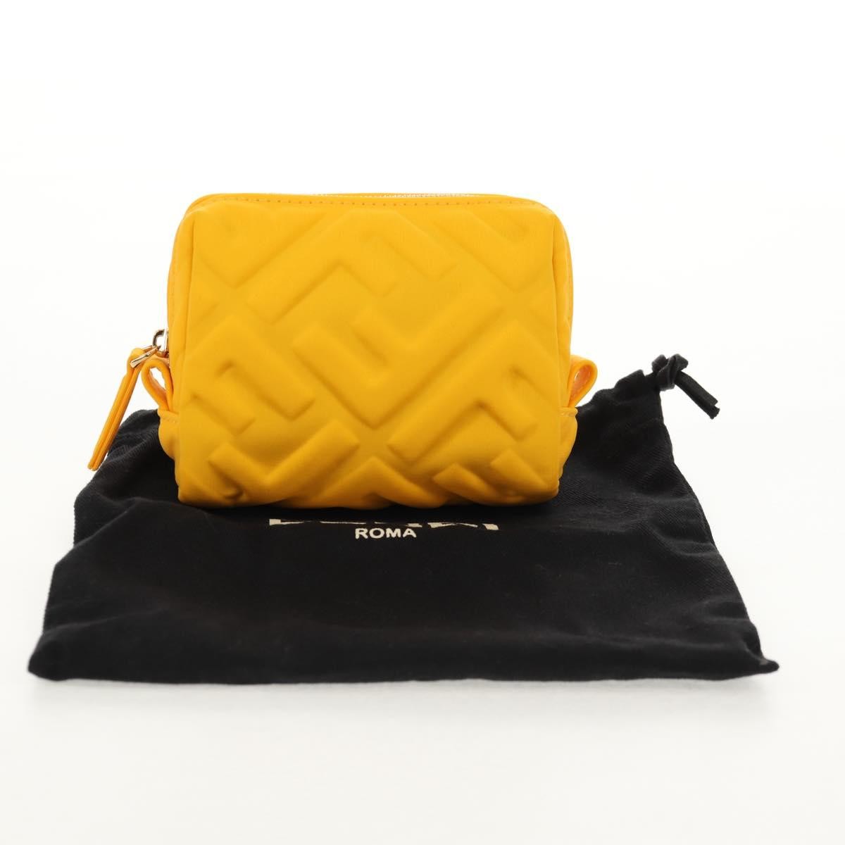 Fendi FF Logo Pouch Nylon, GOLD, NYLON, Clutche & pouche