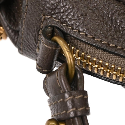 Chloe Paraty Top Handle Bag Leather, BROWN, LEATHER, Handbag