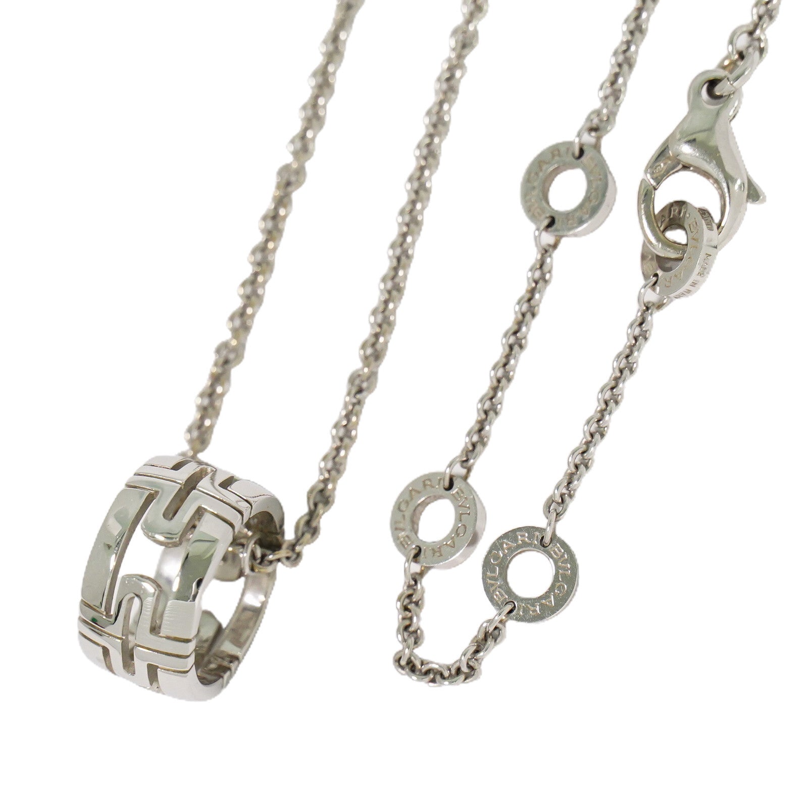 Bvlgari Parentesi Pendant Necklace 18K White Gold, SILVER, WHITE_GOLD, Necklace