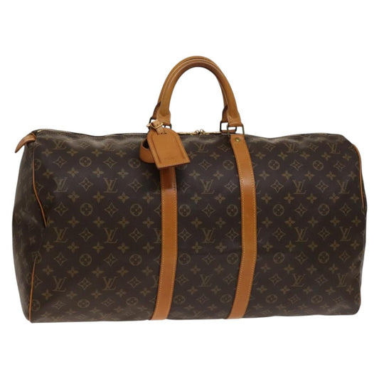 Louis Vuitton Keepall Bag Monogram Canvas, BROWN, CANVAS, Travel bag