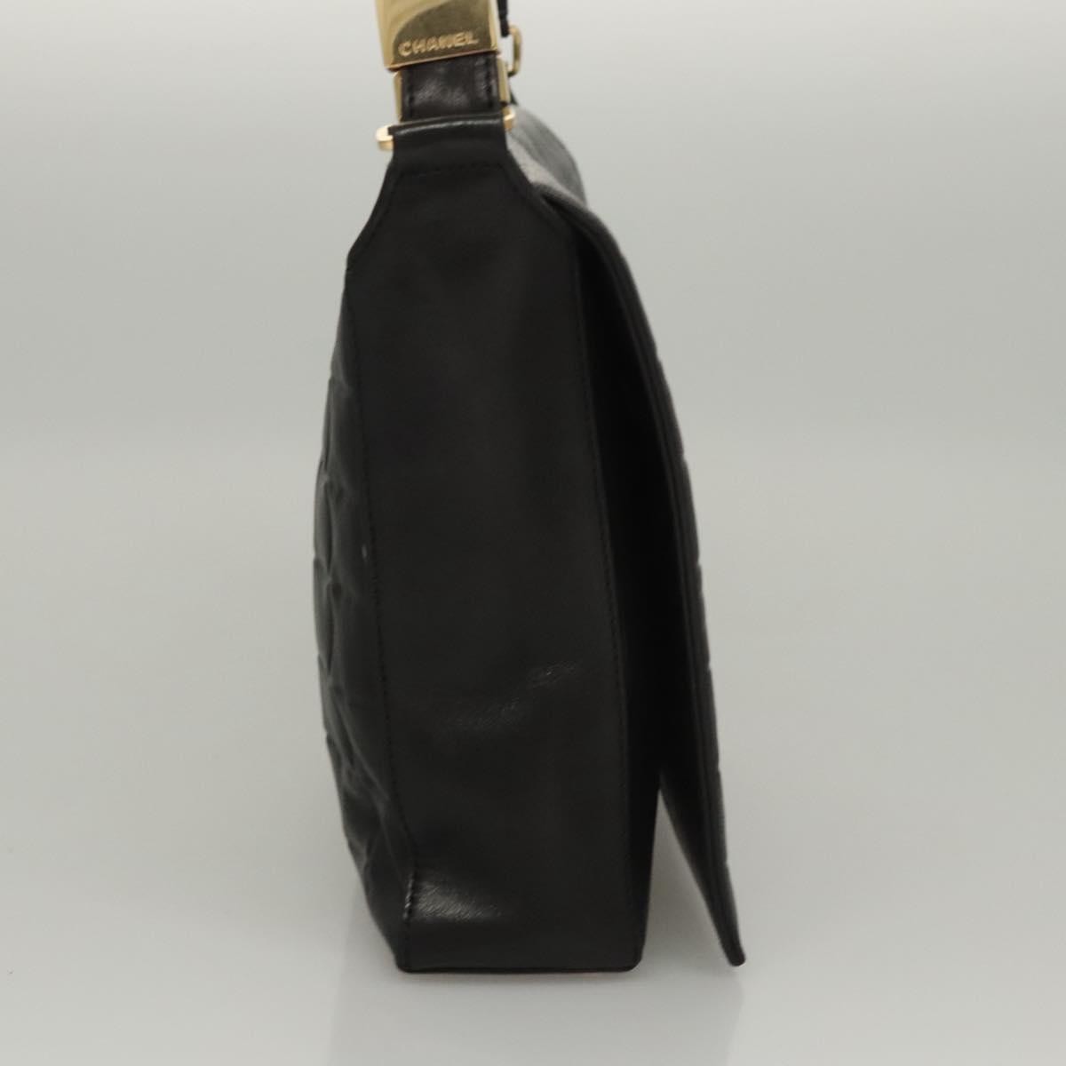 Chanel Chocolate Bar CC Shoulder Bag Quilted Leather, Black, Leather, Shoulder Bag