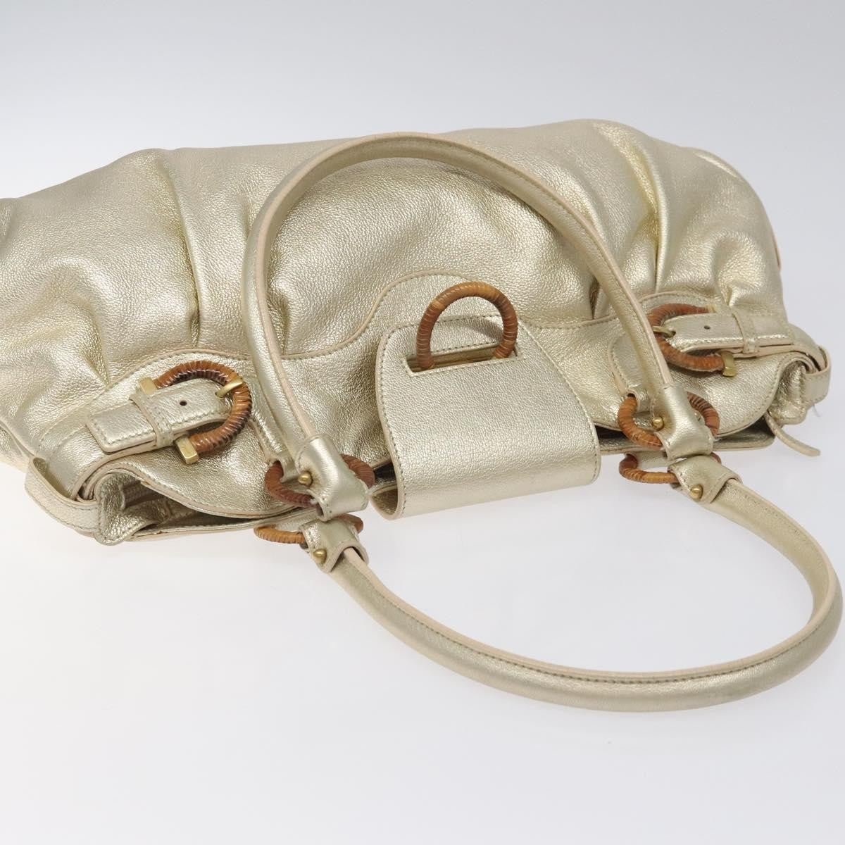 Salvatore Ferragamo Marisa Satchel Leather, GOLD, LEATHER, Shoulder bag