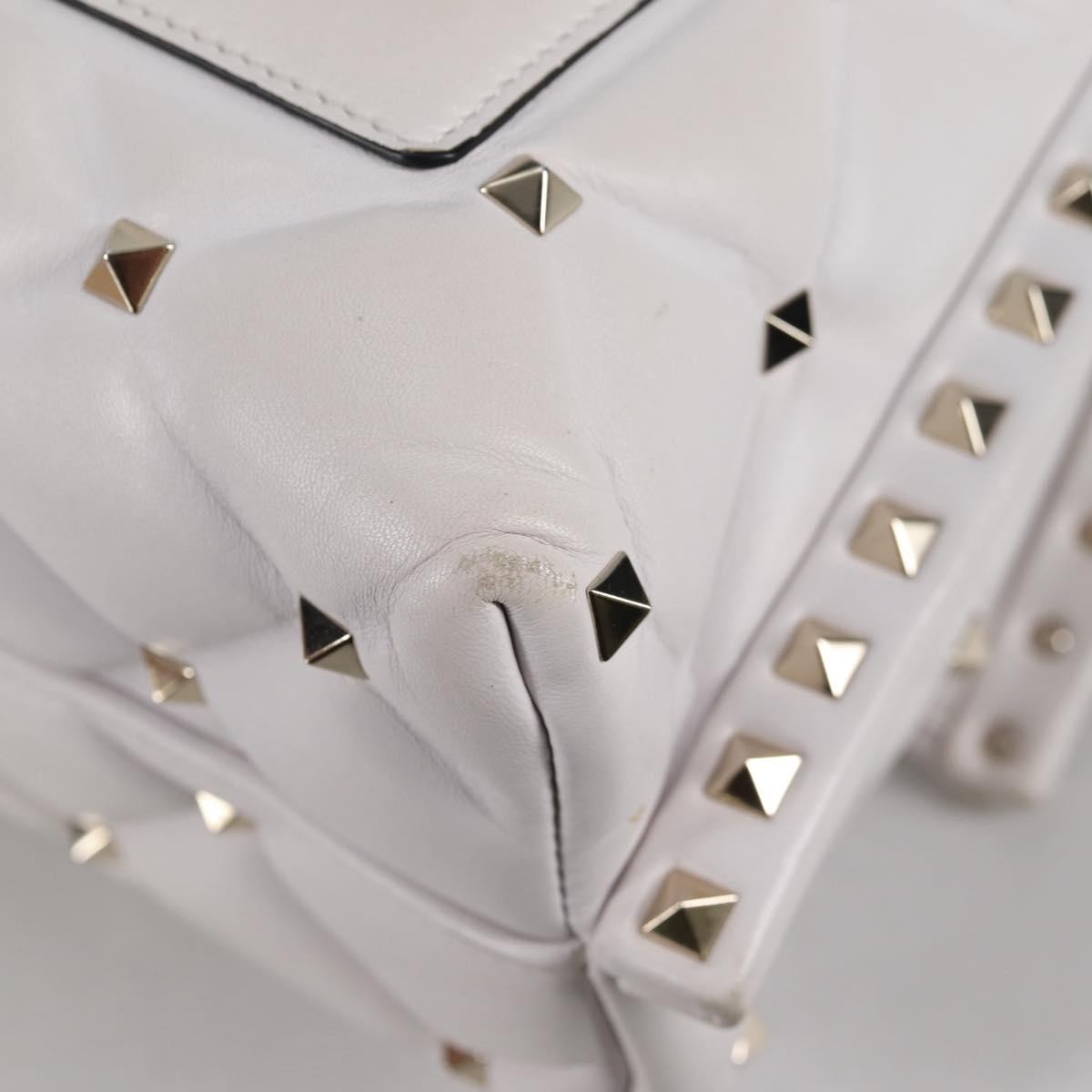 Valentino Garavani VLTN Candystud Top Handle Bag Printed Leather, WHITE, LEATHER, Handbag