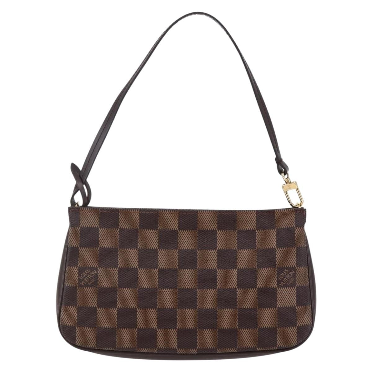 Louis Vuitton Navona Pochette Accessoires Damier, BROWN, CANVAS, Clutche & pouche