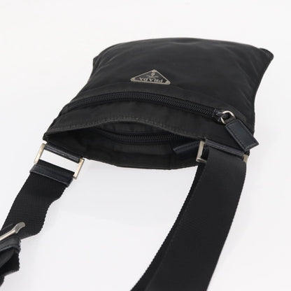 Prada Front Pocket Messenger Bag Tessuto, BLACK, NYLON, Shoulder bag