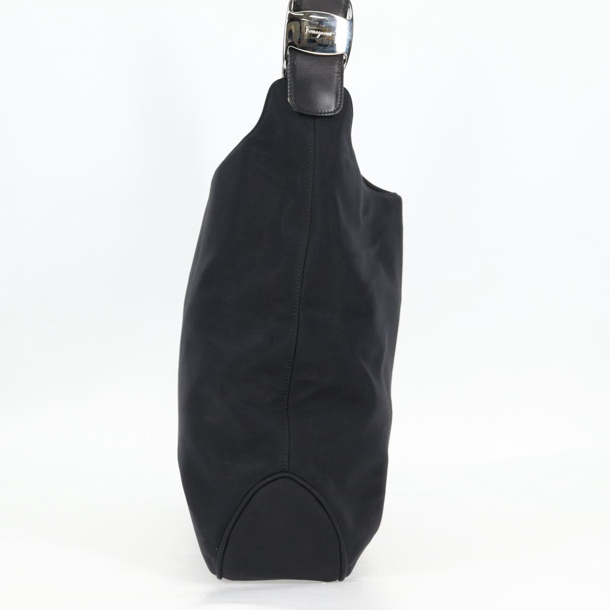 Salvatore Ferragamo Vala Shoulder Bag Nylon, BLACK, NYLON, Shoulder bag