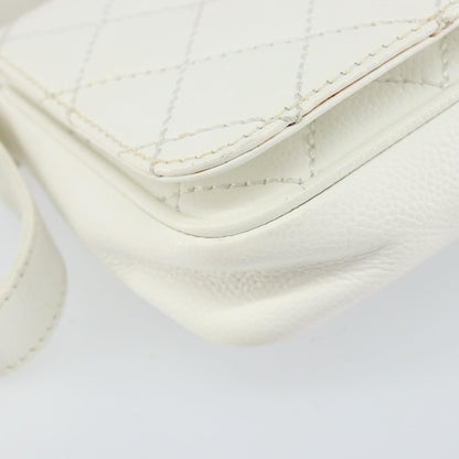 Chanel Vintage Timeless CC Adjustable Shoulder Bag Quilted Calfskin, White, Leather, Shoulder Bag