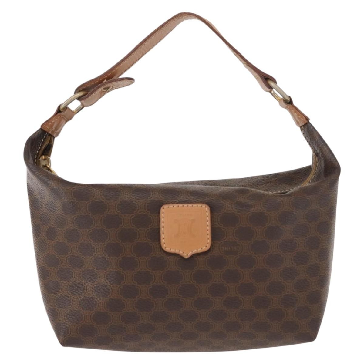 Celine Vintage Macadam Handbag Macadam, BROWN, CANVAS, Handbag