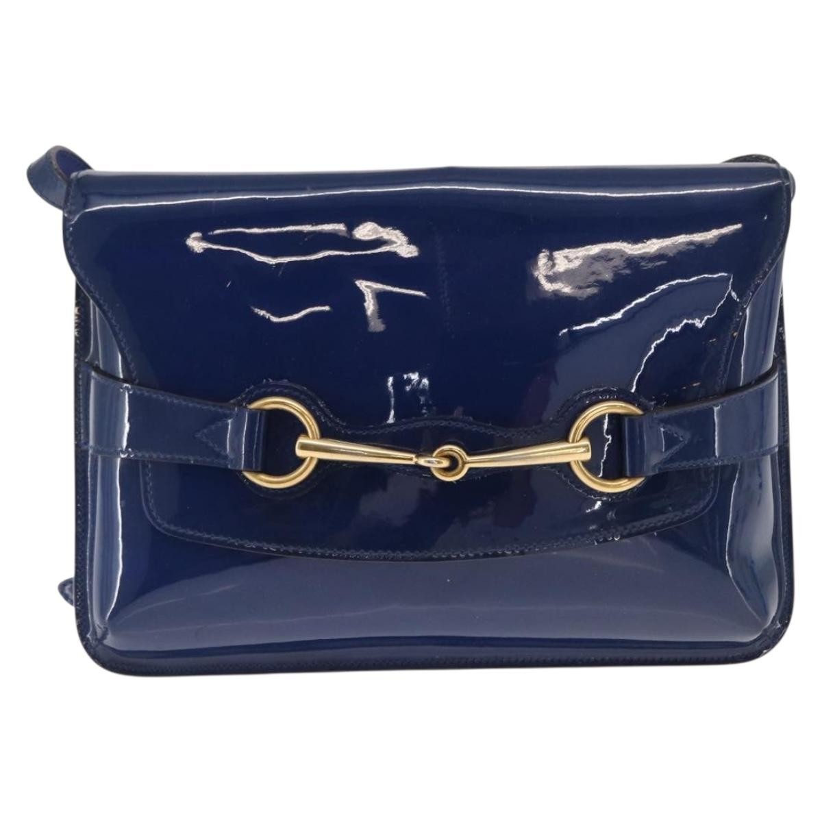 Gucci Bright Bit Shoulder Bag Patent, BLUE, PATENT_LEATHER, Shoulder bag