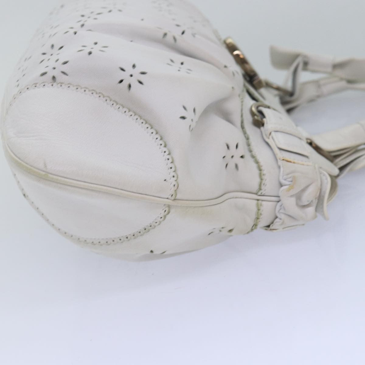 Salvatore Ferragamo Marisa Satchel Leather, WHITE, LEATHER, Handbag