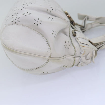 Salvatore Ferragamo Marisa Satchel Leather, WHITE, LEATHER, Handbag