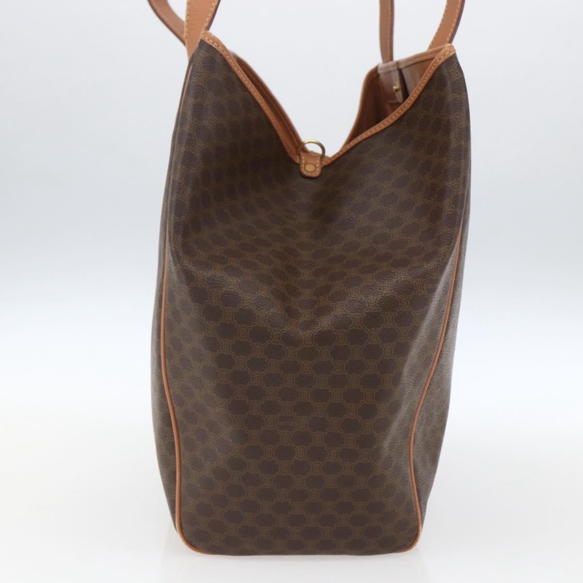 Celine Vintage Macadam Shoulder Bag Canvas and Leather, BROWN, CANVAS, Shoulder bag