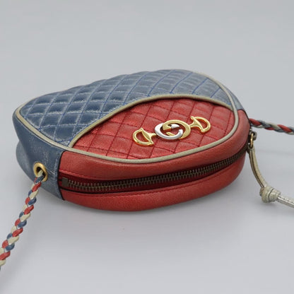 Gucci Trapuntata Camera Shoulder Bag Lambskin, RED, LEATHER, Shoulder bag