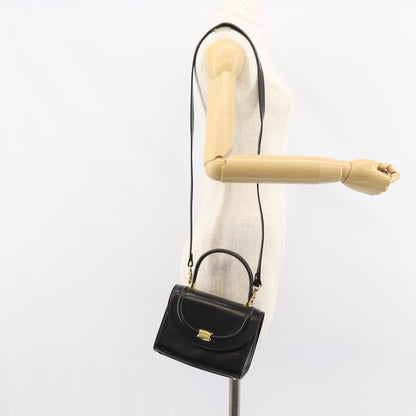Bally Vintage Handbag Leather, Black, Leather, Handbag