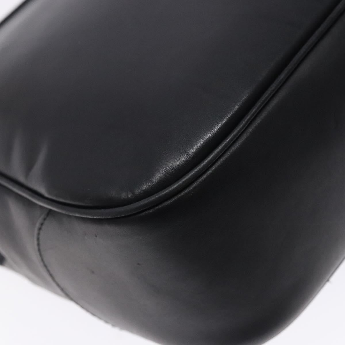 Salvatore Ferragamo Gancini Shoulder Bag Leather, BLACK, LEATHER, Shoulder bag