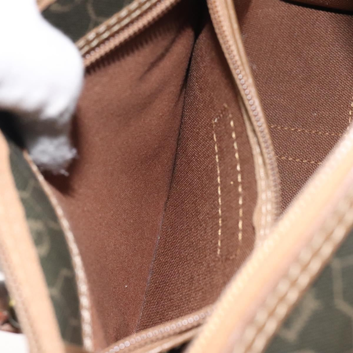 Christian Dior Vintage Honeycomb Handbag Canvas Leather, BLACK, CANVAS, Handbag